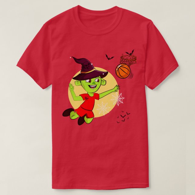 Camiseta Baloncesto de Brujas Jugando (Diseño del anverso)