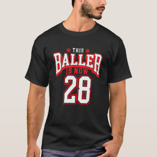 Camiseta Baloncesto de cumpleaños 28 años cumpleaños