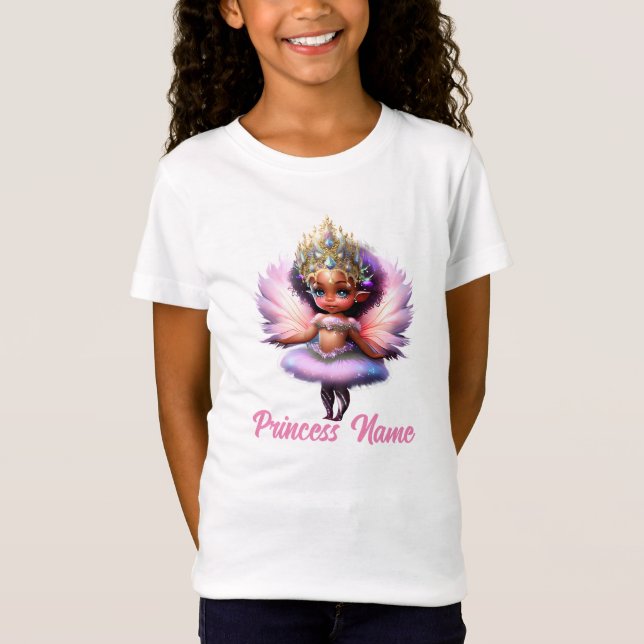 Camiseta Baloncesto de hadas princesa alitas de flauta rosa (Anverso)