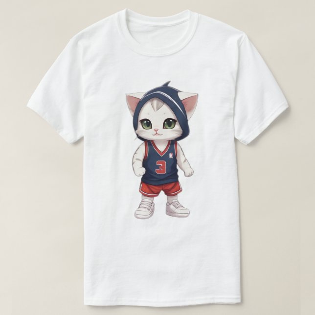 Camiseta baloncesto de juegos de gatos (Diseño del anverso)
