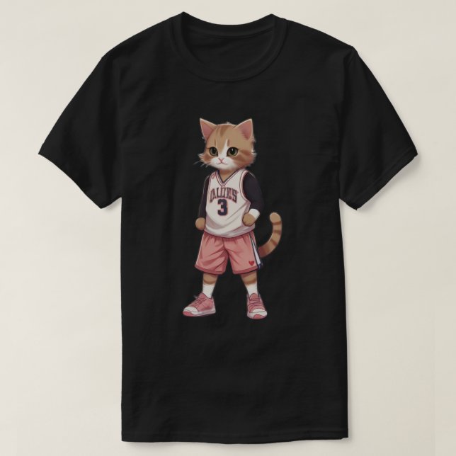 Camiseta baloncesto de juegos de gatos (Diseño del anverso)