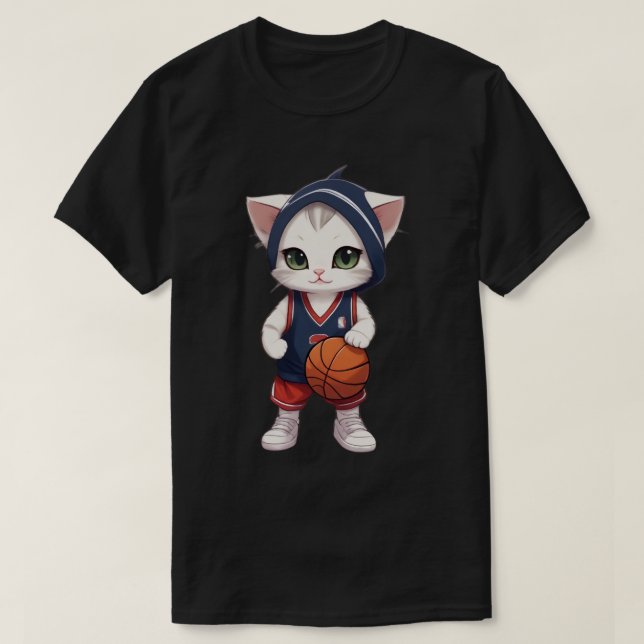 Camiseta baloncesto de juegos de gatos (Diseño del anverso)