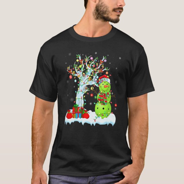 Camiseta Baloncesto de navidad de bola de nieve iluminando  (Anverso)