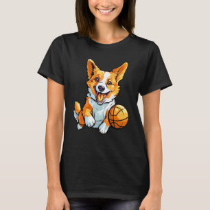Camiseta Baloncesto de perro Corgi divertido para amantes y