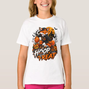 Camiseta Baloncesto de Zorro Espeluznante Hoop o Truco Hall