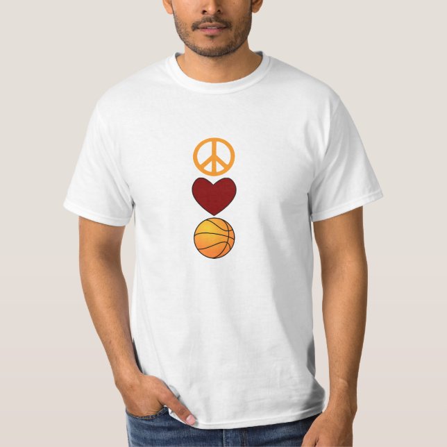 Camiseta BALONCESTO del AMOR de la PAZ (vertical) (Anverso)