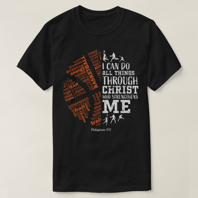 Camiseta Baloncesto dice niños cristianos versus adolescent (Diseño del anverso)