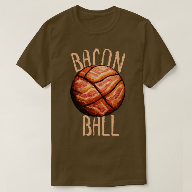 Camiseta Baloncesto divertido Bacon Ball Baloncesto (Diseño del anverso)
