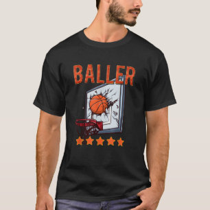 Camiseta Baloncesto divertido de 5 estrellas Baller