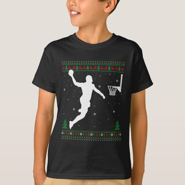 Camiseta Baloncesto Dunking Navidad Jugador de Baloncesto f (Anverso)