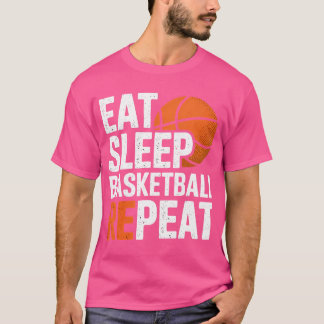 Camiseta Baloncesto Eat Sleep Basketball Repetir la cita de