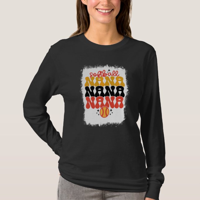 Camiseta Baloncesto en blanco Nana Retro Madres De Softball (Anverso)