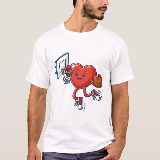 Camiseta Baloncesto en juego de corazón (Anverso)