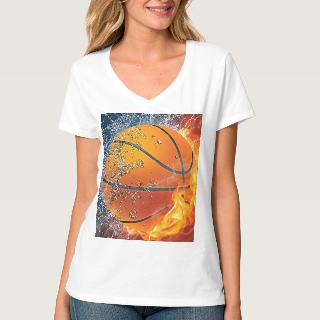 Camiseta Baloncesto en llamas (Anverso)
