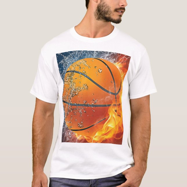 Camiseta Baloncesto en llamas (Anverso)