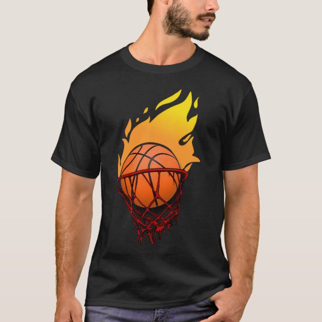 Camiseta Baloncesto en llamas (Anverso)