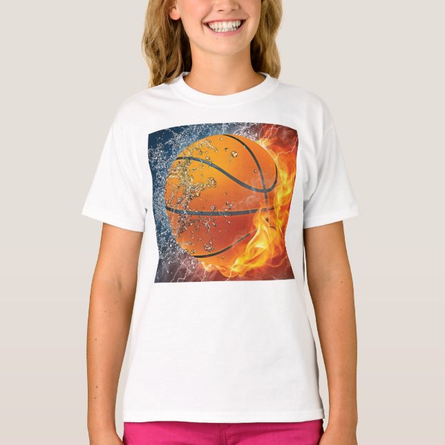Camiseta Baloncesto en llamas (Anverso)