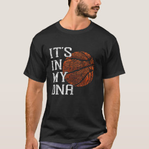 Camiseta Baloncesto es en mi ADN Hueso de huellas digitales