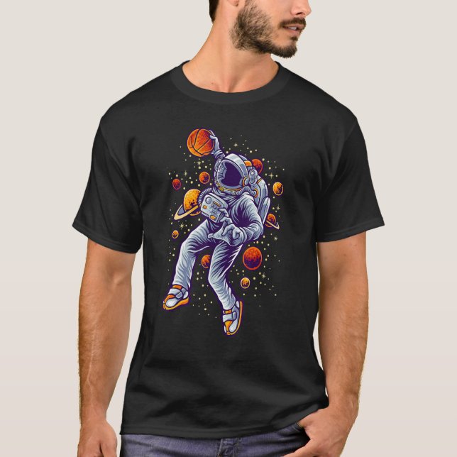 Camiseta Baloncesto Espacial Astronauta Slam Dunk (Anverso)