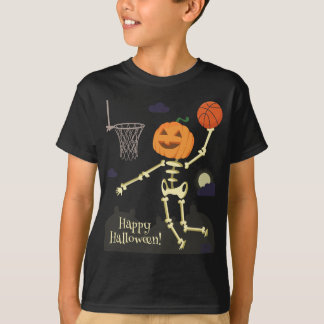 Camiseta Baloncesto esquelético Halloween de la clavada de
