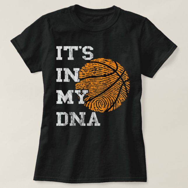 Camiseta Baloncesto Está En Mi ADN Huellas Deportivas Jugan (Diseño del anverso)
