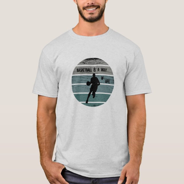 Camiseta Baloncesto estilo vintage sunset retro (Anverso)