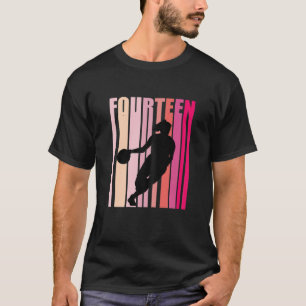 Camiseta Baloncesto Femenino 14 Aniversario Retro Rosa