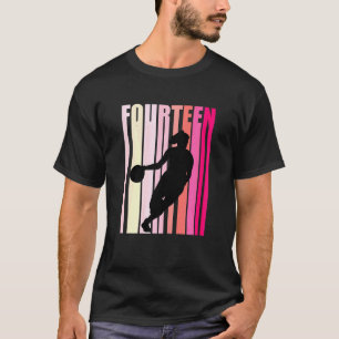 Camiseta Baloncesto femenino 14th Birthday Pink Retro