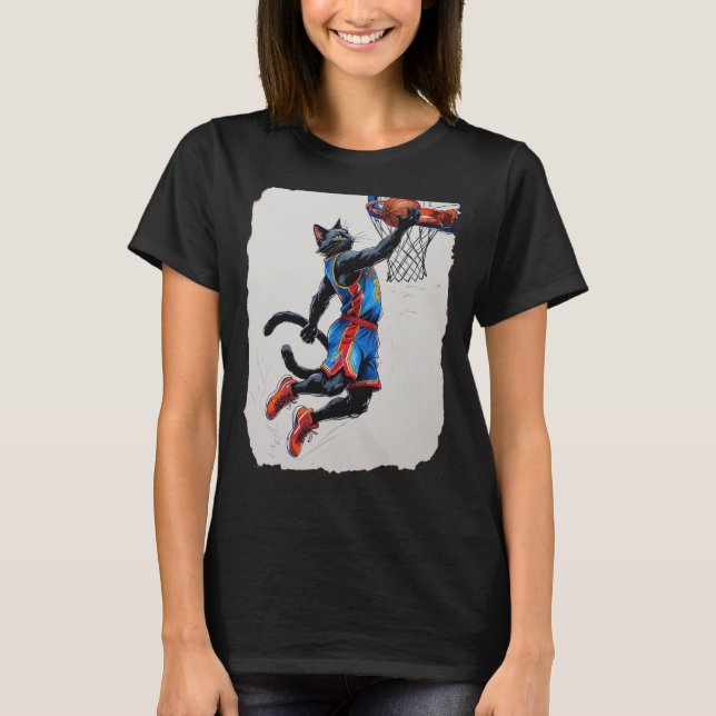 Camiseta ¡Baloncesto Gato Negro! (Anverso)