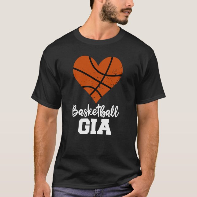 Camiseta Baloncesto Gia Baloncesto Corazón Abuela Gia (Anverso)