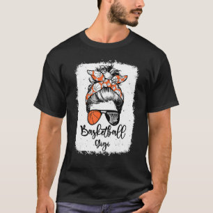 Camiseta Baloncesto Gigi Vintage Leopard Messy Bun Bleached