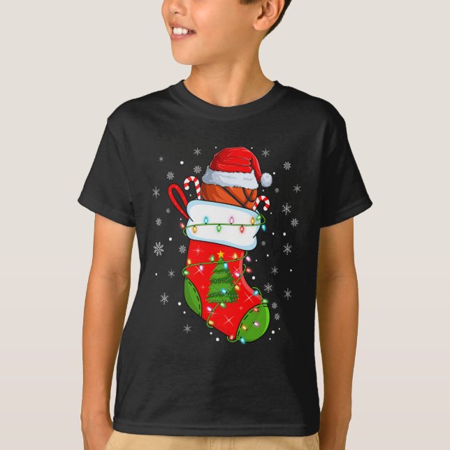 Camiseta Baloncesto Gracioso En Navidades Socks Santa Light (Anverso)