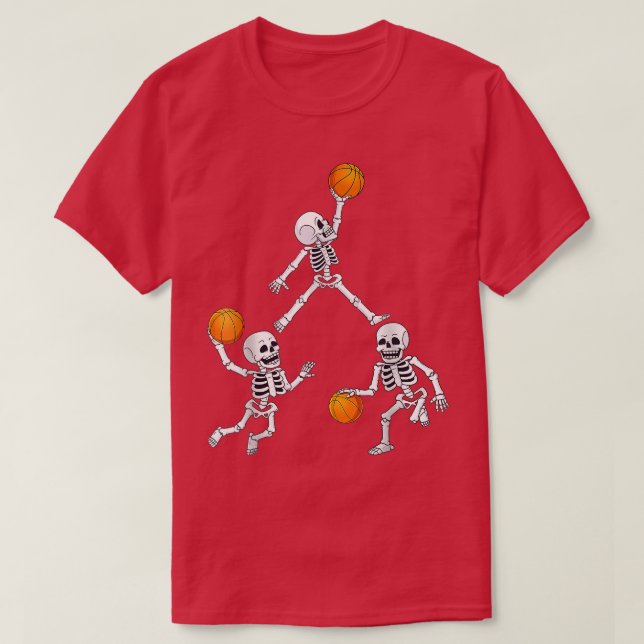 Camiseta Baloncesto Halloween Skeleton Dunking Dribble Boys (Diseño del anverso)