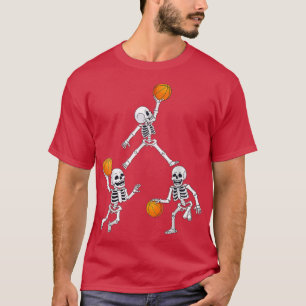 Camiseta Baloncesto Halloween Skeleton Dunking Dribble Boys