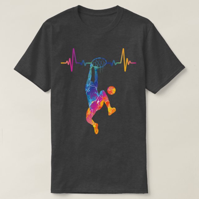 Camiseta Baloncesto Heartbeat EKG Heart Rate Basketball Pla (Diseño del anverso)