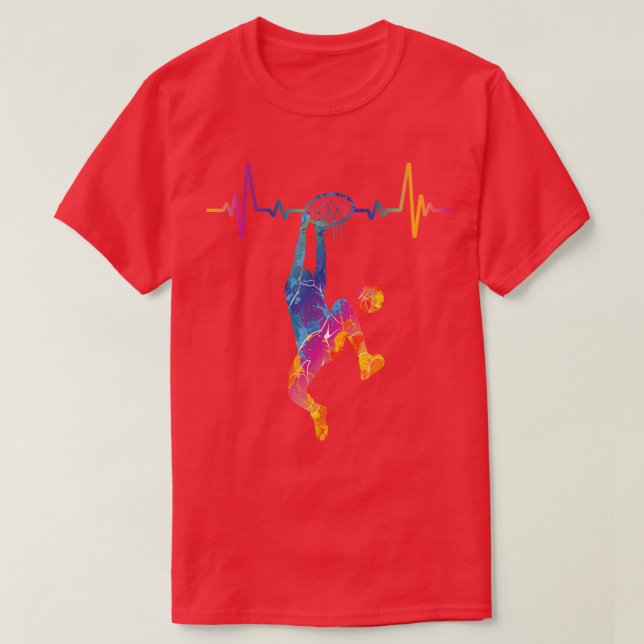 Camiseta Baloncesto Heartbeat EKG Heart Rate Basketball Pla (Diseño del anverso)