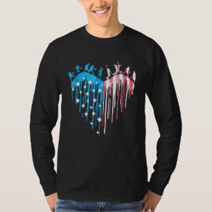 Camiseta Baloncesto Jugador Corazón Bandera Estadounidense 