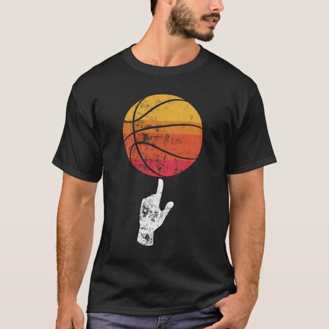 Camiseta Baloncesto Jugando Baloncesto Deportes Retro (Anverso)