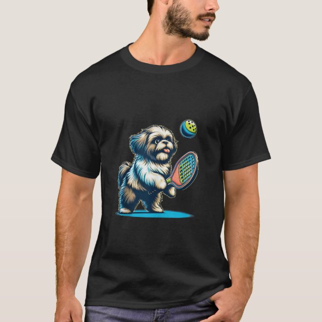 Camiseta Baloncesto Jugando Shih Tzu Perro Cachorro Tank Lo (Anverso)