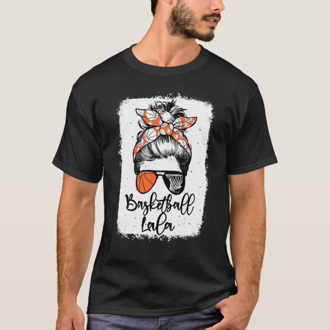 Camiseta Baloncesto Lala Vintage Leopard Messy Bun Bleached (Anverso)