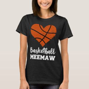 Camiseta Baloncesto Meemaw Fun Baloncesto Heart Grandma Mee