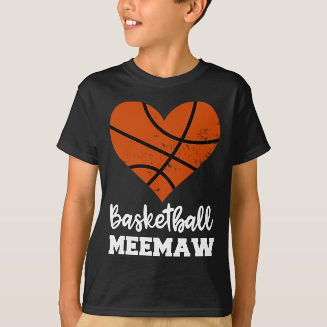 Camiseta Baloncesto Meemaw Fun Baloncesto Heart Grandma Mee (Anverso)