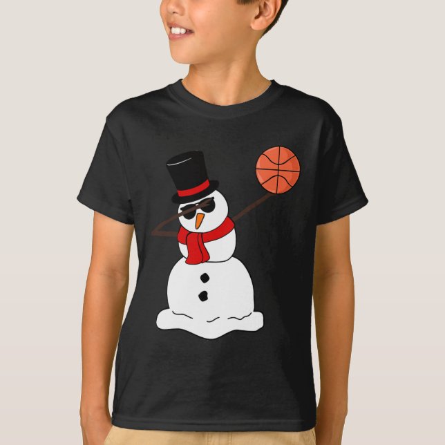Camiseta Baloncesto Navidades de luz de nieve en baloncesto (Anverso)