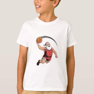 Camiseta Baloncesto navideño en el deporte de Santa Claus