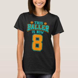 Camiseta Baloncesto Niño de 8 años octavo cumpleaños para n