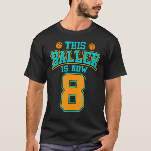 Camiseta Baloncesto Niño de 8 años octavo cumpleaños para n