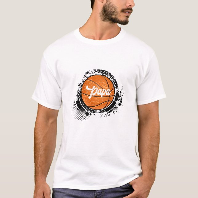 Camiseta Baloncesto Papa Vintage Baloncesto Familia (Anverso)