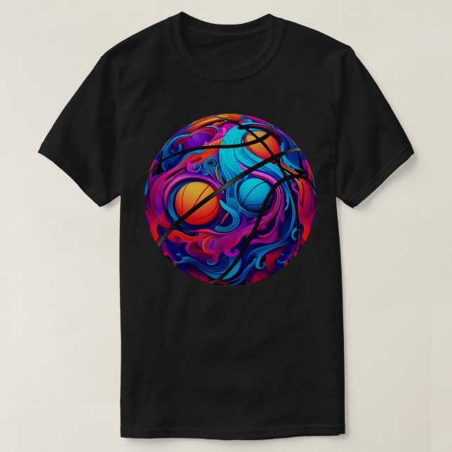 Camiseta Baloncesto psicodélico (Diseño del anverso)