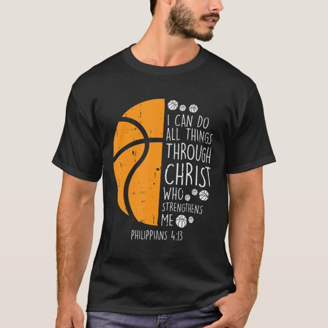 Camiseta Baloncesto puedo hacer cosas Biblia Verdadero Dios (Anverso)