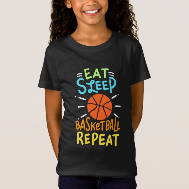 Camiseta Baloncesto - Repetición de Eat Sleep Basketball (Anverso)